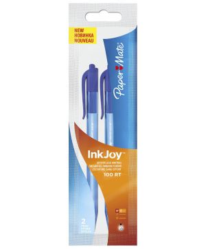 Химикалка Papermate InkJoy 100RT син, 2 броя в опаковка