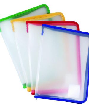 Папка с цип Spree A4+, PP, шита, Жълт