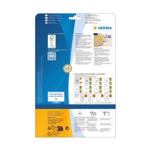 Herma Самозалепващи се етикети, A4, 105 х 37.1 mm, жълти, 16 броя, 20 листа