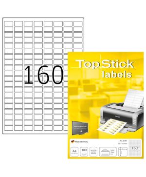 Етикети Top Stick 22x12mm , 160 на лист, заобл.