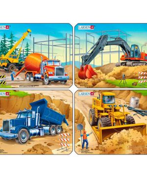 Мини пъзел Larsen, Строит. машини, 7ч Z1