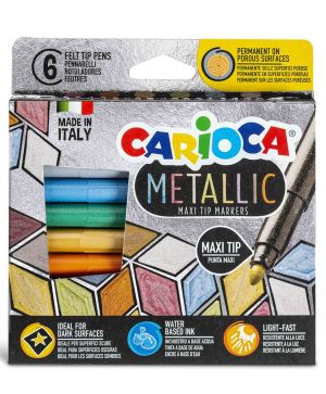 Маркери Carioca металик, 6 цвята 43161