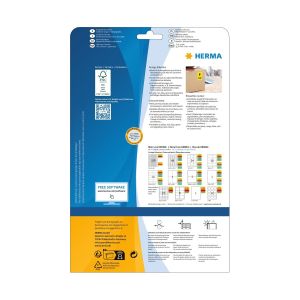 Herma Самозалепващи се етикети, A4, 70 х 37 mm, червени, 24 броя, 20 листа