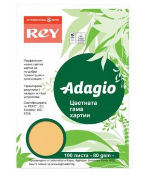 Цветна хартия Rey Adagio Gold,А4,80гр.,100л