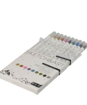 Двувърхи маркери Sketch&Art, 10 цвята, Металик