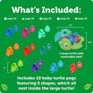 Learning Resources Костенурка с формички, за сортиране и броене