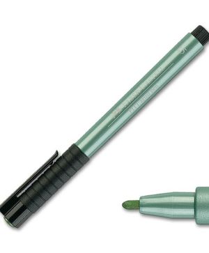 Маркер Faber Castell  PITT ARTIST, 1.5 см, Металик зелен