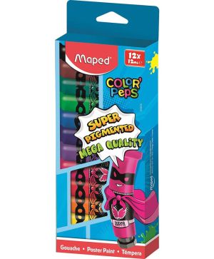Темперни бои Maped 12 цвята в карт.кутия, 12 мл.
