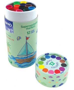 Маркери Spree Superwashable, в тубус, 12 цвята