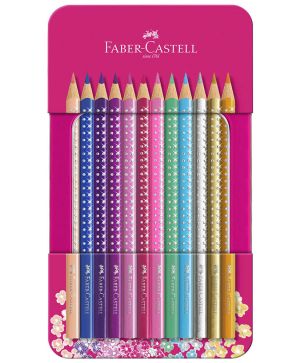Моливи цветни Faber Castell, метална кутия, 12 цвята