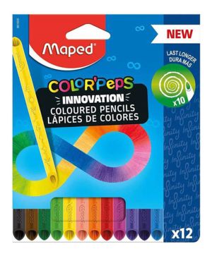 Моливи цветни Maped Infinity, 12 цвята