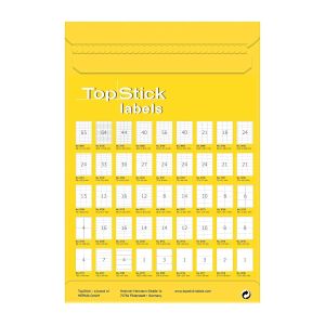 Top Stick Самозалепващи се етикети, A4, 25.4 х 10 mm, 189 броя, 100 листа