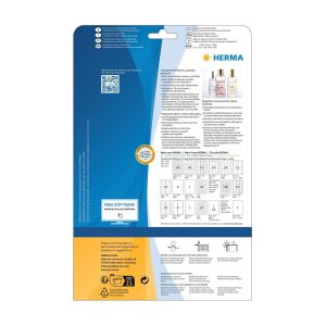 Herma Самозалепващи се етикети, A4, полиестерни, 63.5 х 38.1 mm, 25 листа