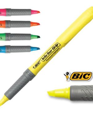 Текстмаркер Bic Marking Grip, скосен, Жълт