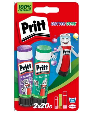 Сухо лепило Pritt с металически ефект, 2х20g