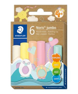 Пластилин Staedtler Noris Jumbo, 6 цвята, Пастел