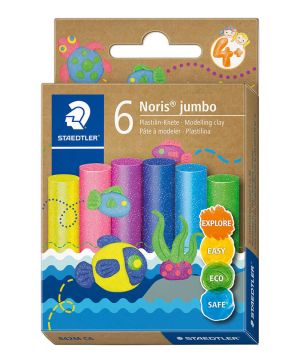 Пластилин Staedtler Noris Jumbo, 6 цвята, Блестящи