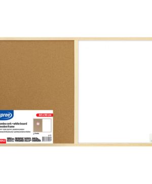 Бяла+корк дъска с дървена рамка Spree 60x90см