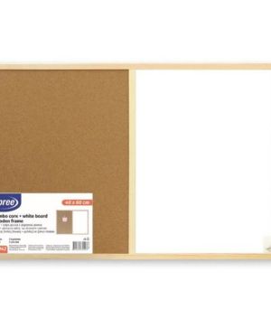Бяла+корк дъска с дървена рамка Spree 40x60см