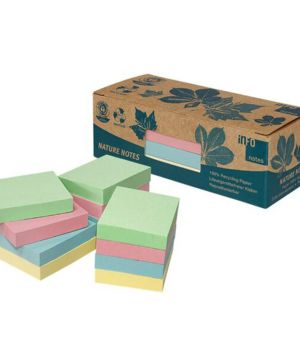 Самозалепващи листчета Nature Box, 75x75mm, 100л, 4 цвята