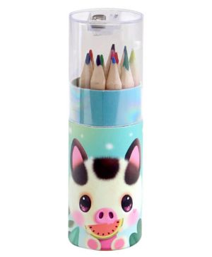Цветни моливи Bangoberry Piggy Pig, 12 цвята, тубус