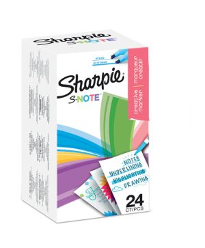 Комплект маркери Sharpie S Note, 24 цвята, кутия