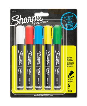 Комплект тебеширен маркер Sharpie, 5 цвята, блистер