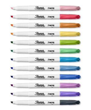 Комплект маркери Sharpie S-note, 12 цвята, блистер