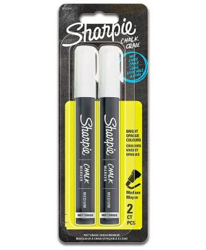 Тебеширен маркер Sharpie, 2 броя, блистер, Бял
