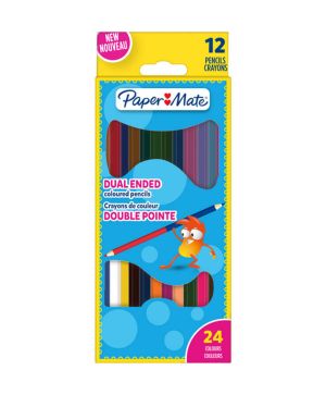 Цветни моливи Papermate двувърхи, 12/24  цвята