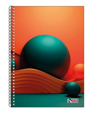 Тетрадка Deis A4,100л.,широки редове, спирала, твърди корици, 2 теми