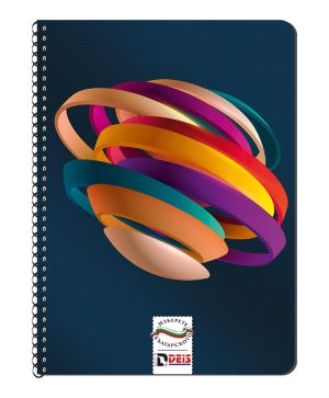 Тетрадка Deis А5,120л,  редове, спирала, твърди корици, 3теми 09208