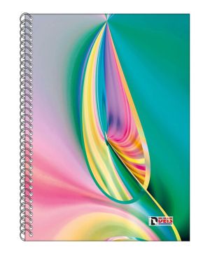 Тетрадка А5 Deis, 100л, редове, спирала, твърди корици,2 теми  09259