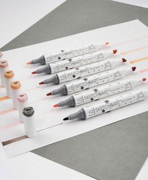 Двувърхи маркери Sketch&Art, 6 цвята, Портрет