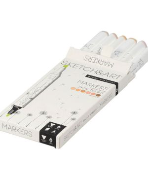 Двувърхи маркери Sketch&Art, 6 цвята, Портрет