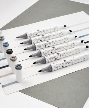 Двувърхи маркери Sketch&Art, 6 цвята, Графика