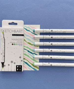 Двувърхи маркери Sketch&Art, 6 цвята, Пролет
