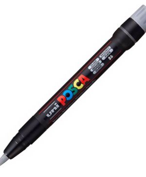 Перманентен маркер Uni Posca PCF-350, четка, на водна основа, 1-10 mm, Сребро