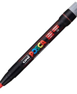 Перманентен маркер Uni Posca PCF-350, четка, на водна основа, 1-10 mm, Червен