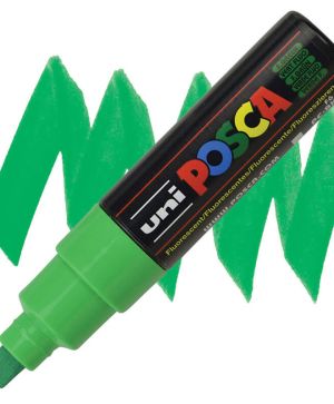 Перманентен маркер Uni Posca PC-8M на водна основа, 8 mm, Флуоресцентно зелен