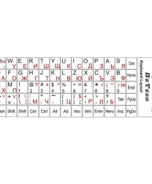 Букви за клавиатура DeTech кирилизирани, Бял