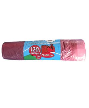 Торби за смет Renkli 120л 75х90см 10бр, ягода с връв