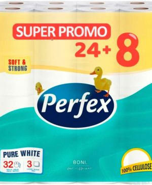 Тоалетна хартия Perfex 24+8 броя,3 пласта