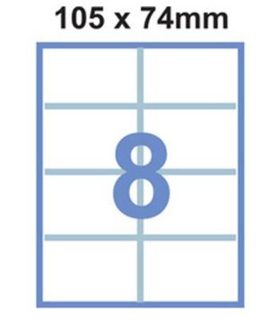 Етикети Bluering A4, 8бр на лист, 105х74mm