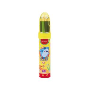 Цветни моливи Keyroad KR972228, в тубус, 12 цвята