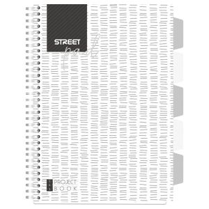 Тетрадка A4 Steet Pad спирала PP малки квадратчета, 100л Бял