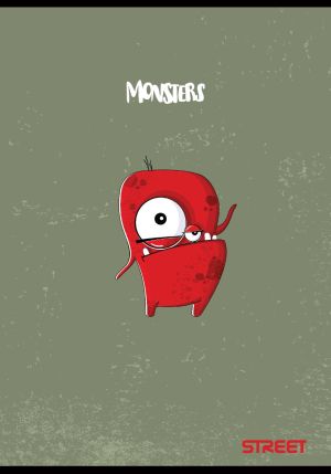 Тетрадка Street, А4, квадратчета, 54листа, Monsters