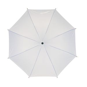 Office 1 Чадър, автоматичен, с извита дървена дръжка, 103 cm, с брандиране, бял, 50 броя
