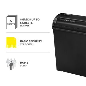 Шредер за унищожаване на документи Fellowes Powershred P-25S, Strip-Cut, 11 L, време за работа 3 мин