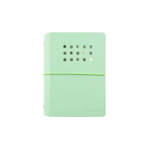 Sworld Тефтер ME, А7, с 6 ринга, ластик, бели листове, 40 листа, зелен